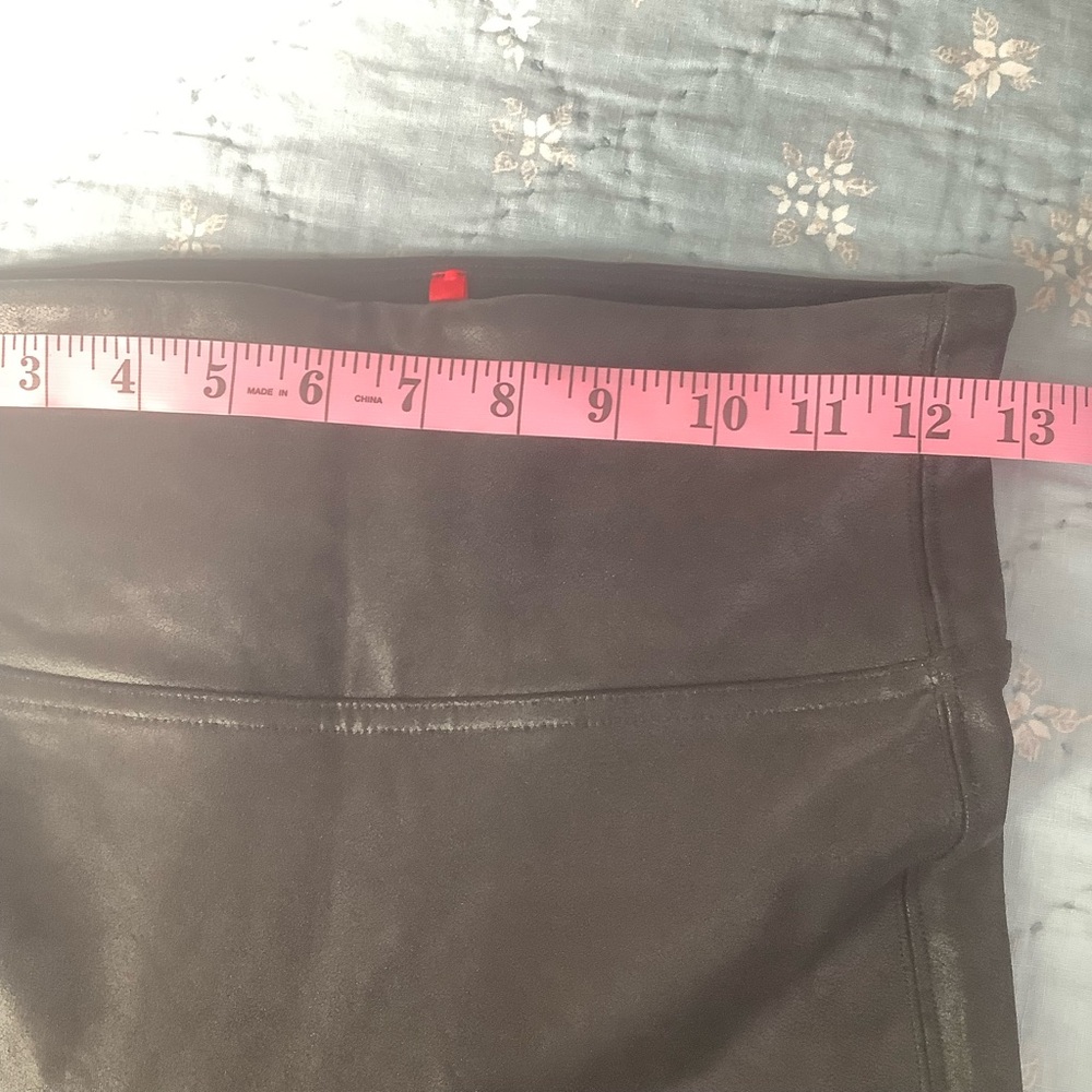 Spanx Faux Leather Shiny Ready To Wow Leggings Size Medium Black Stretch Shaping - Picture 11 of 13